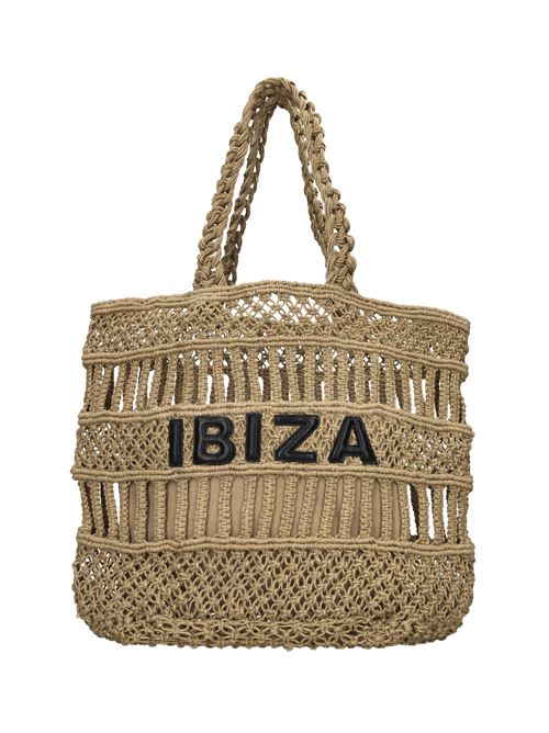 Borsa Ibiza in juta e pelle DE SIENA | 1020ANATURALE-NERO